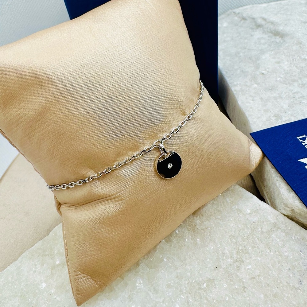 NEW! Swarovski Minimalist Rhodium-Plated Ginger Disc Chain - Picture 4 of 16